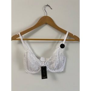 UK New Look White Lace Bralette Size 32D